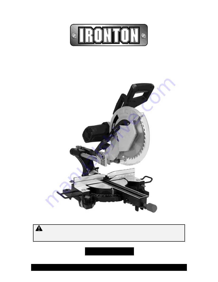 Ironton 61580 Owner'S Manual Download Page 1