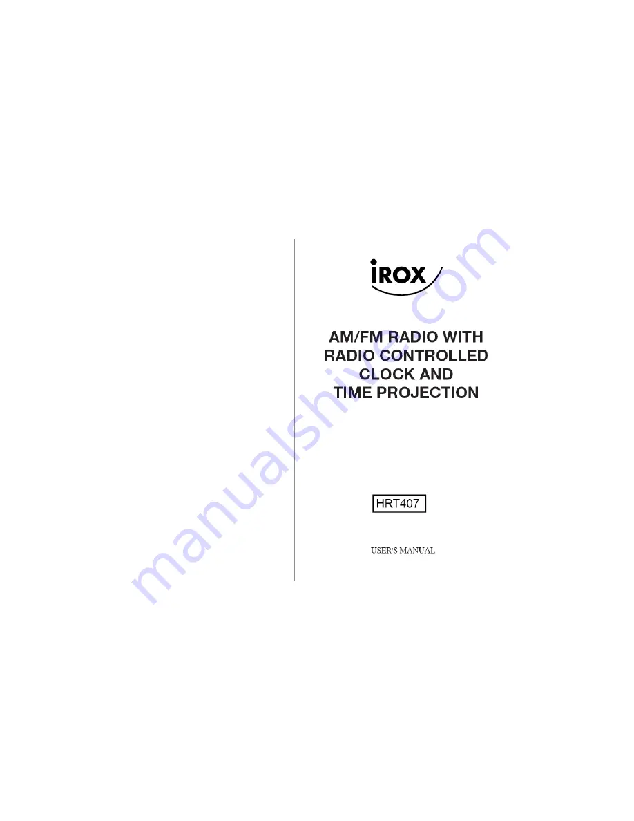 IROX HRT407 User Manual Download Page 1