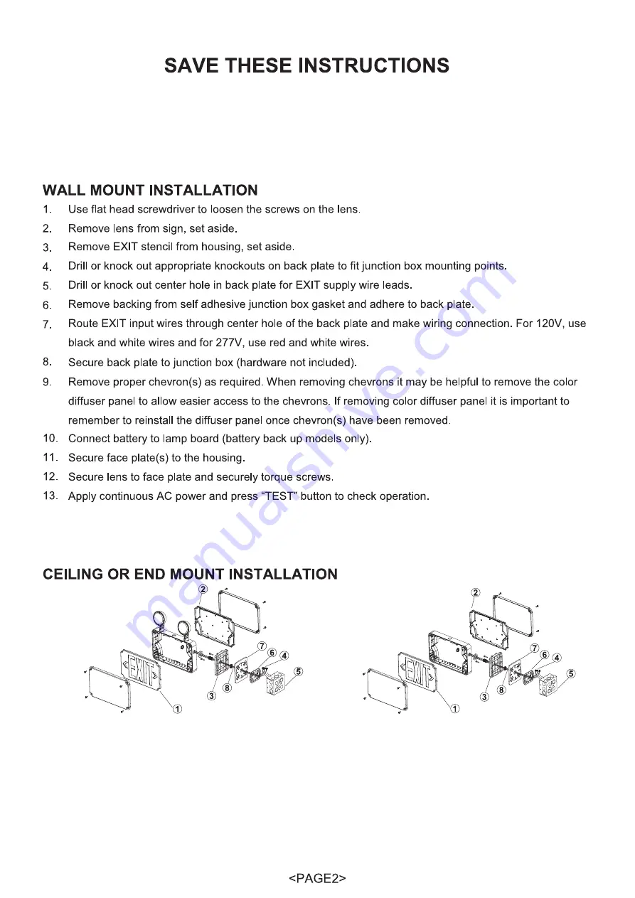 Isolite RWL-C EXIT Скачать руководство пользователя страница 2