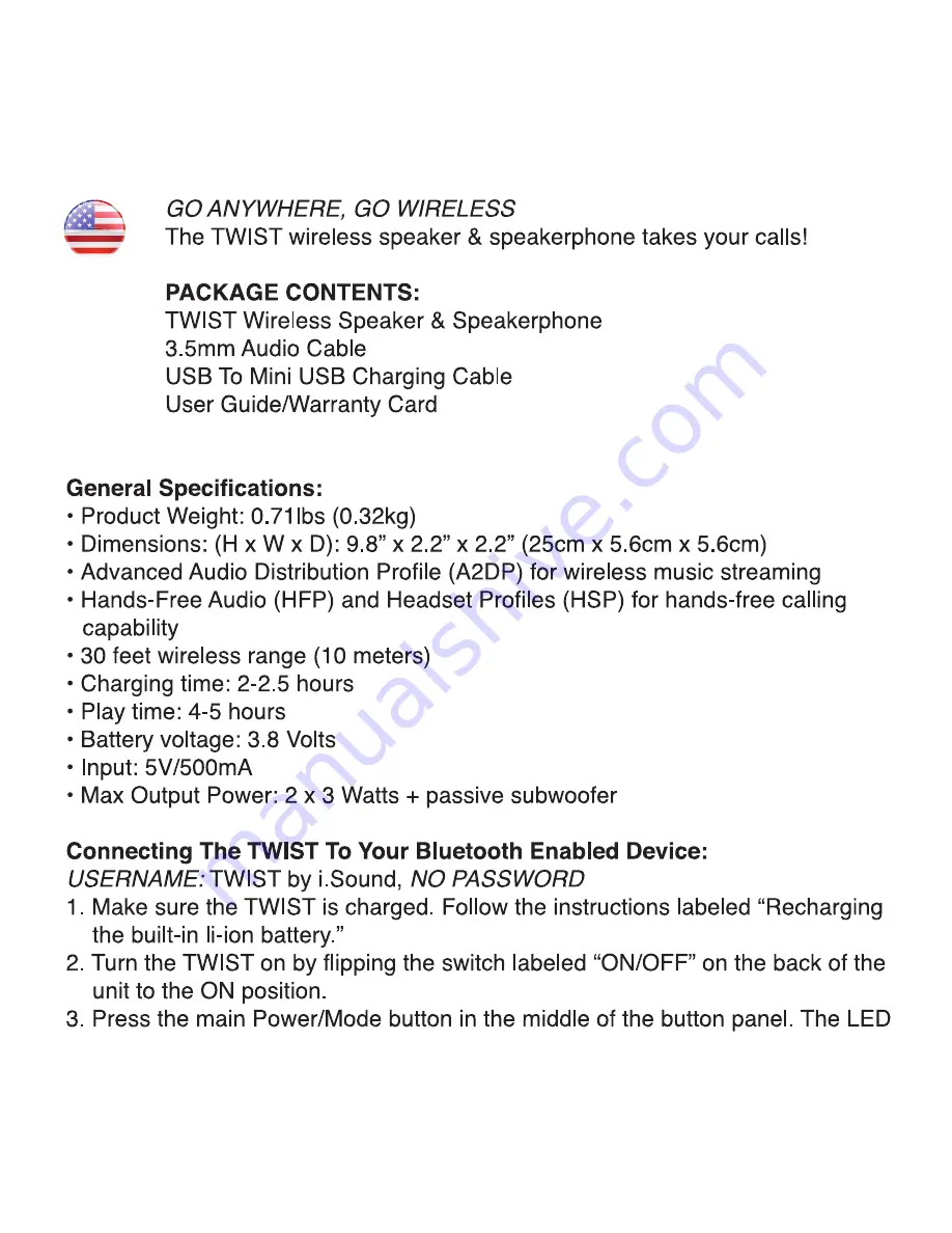 ISOUND Twist DG268 User Manual Download Page 2