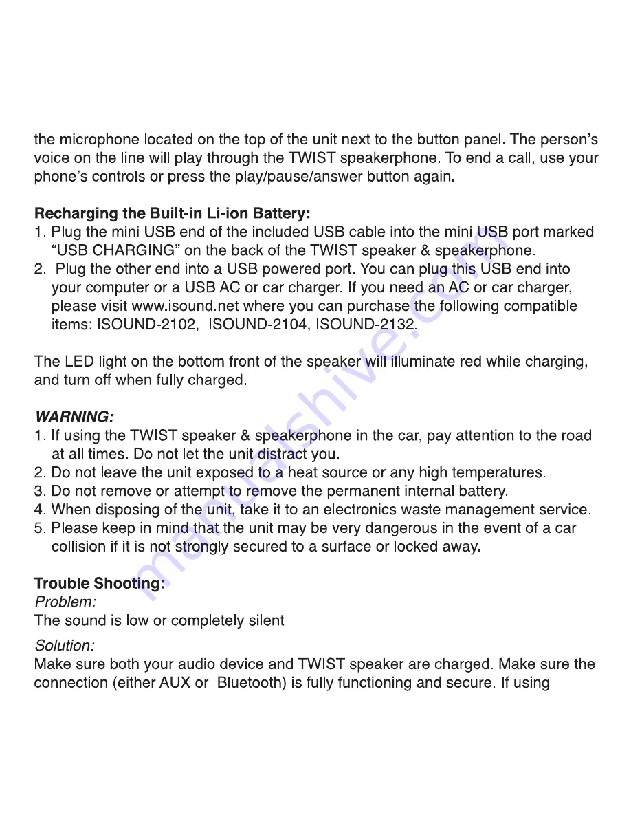 ISOUND Twist DG268 User Manual Download Page 5