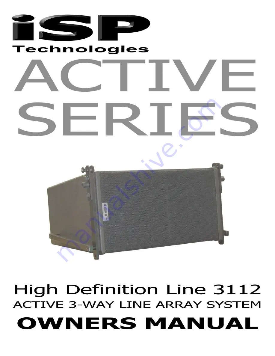 iSP Technologies HDL3112 ACTIVE SERIES Owner'S Manual Download Page 1