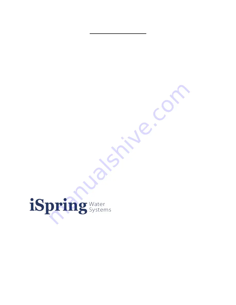 Ispring WCC31 User Manual Download Page 8