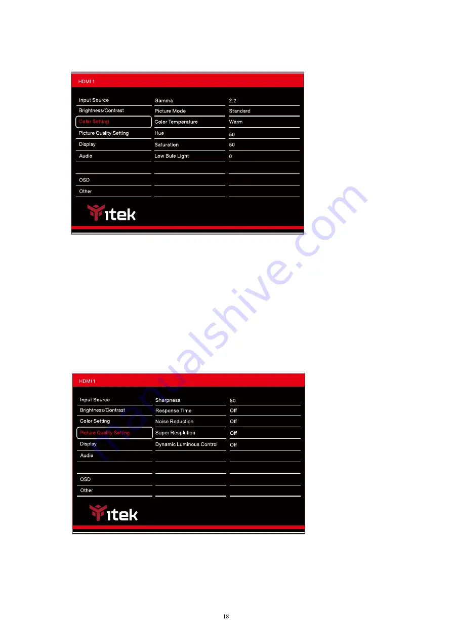 Itek ITMF30V104FHD Скачать руководство пользователя страница 19