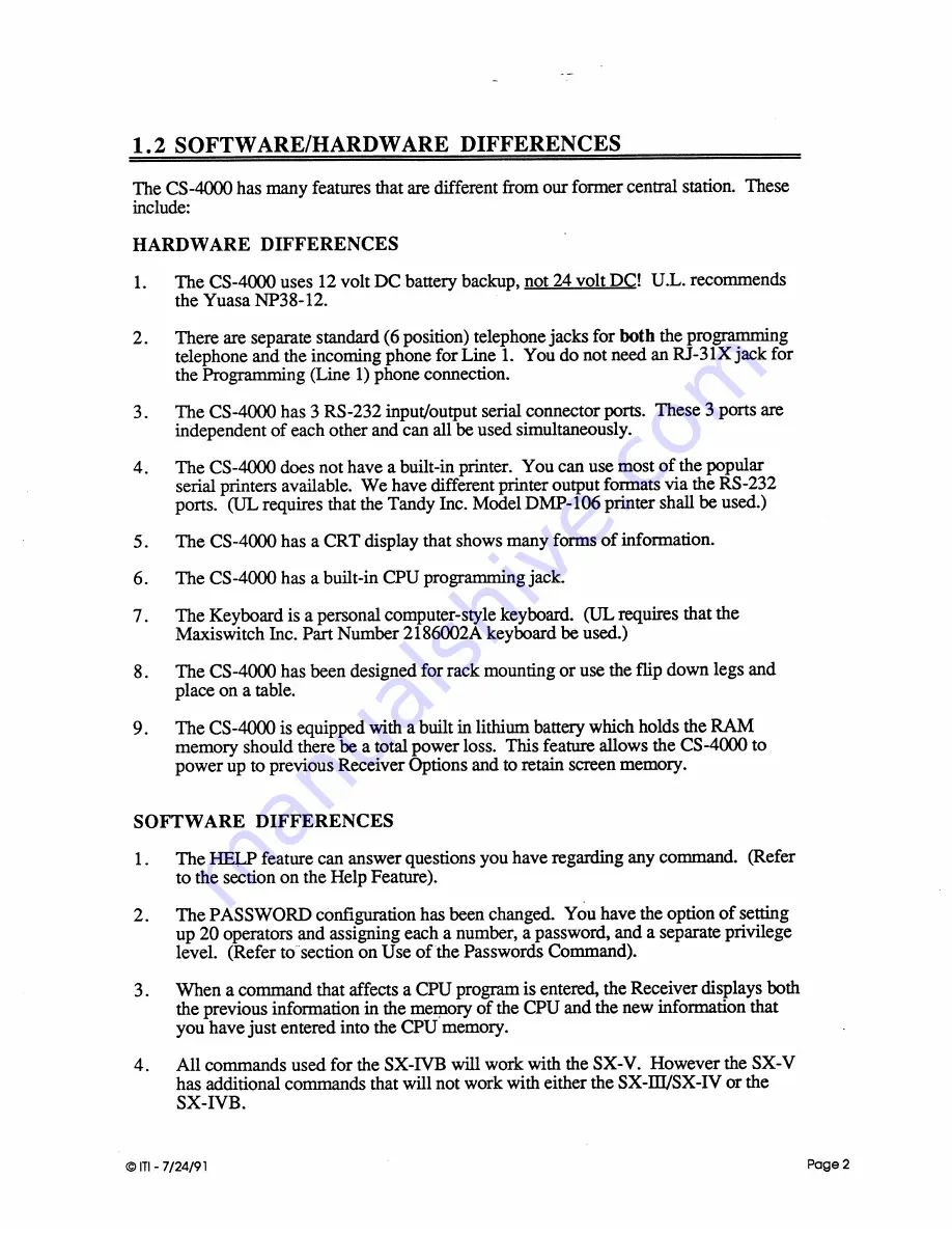 ITI CS-4000 Installation And User Manual Download Page 10