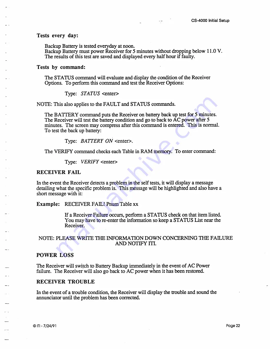 ITI CS-4000 Installation And User Manual Download Page 31