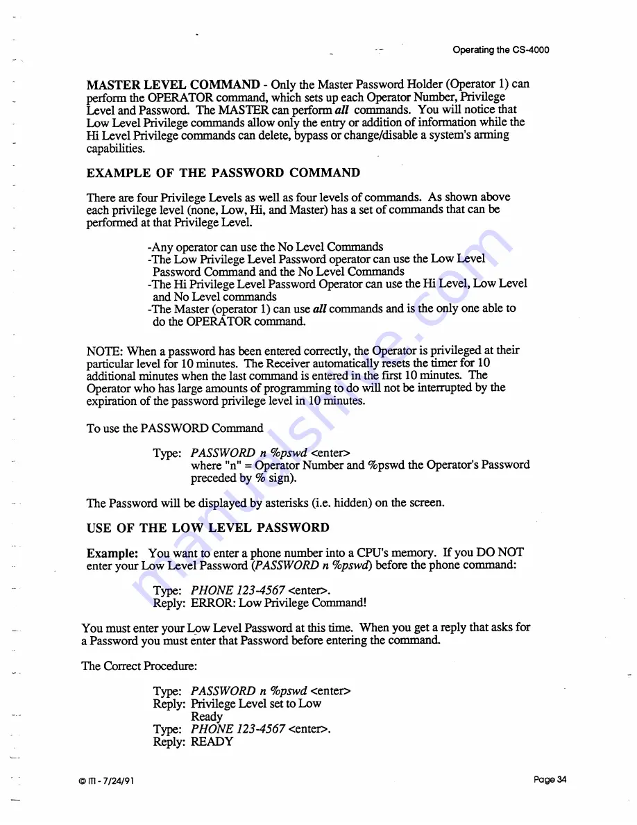 ITI CS-4000 Installation And User Manual Download Page 43