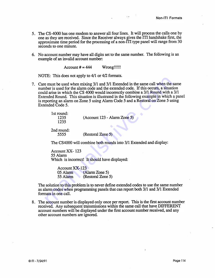 ITI CS-4000 Installation And User Manual Download Page 124