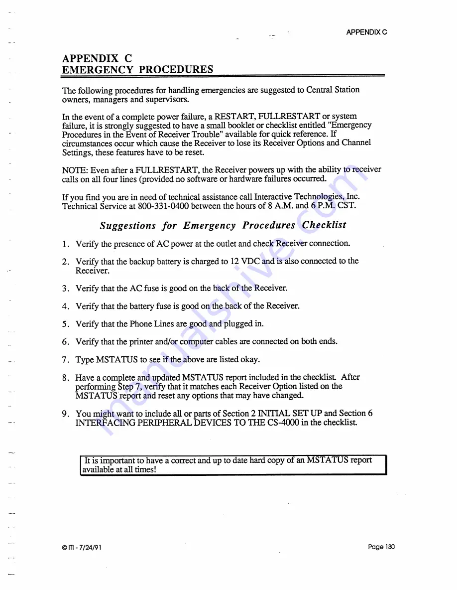 ITI CS-4000 Installation And User Manual Download Page 143