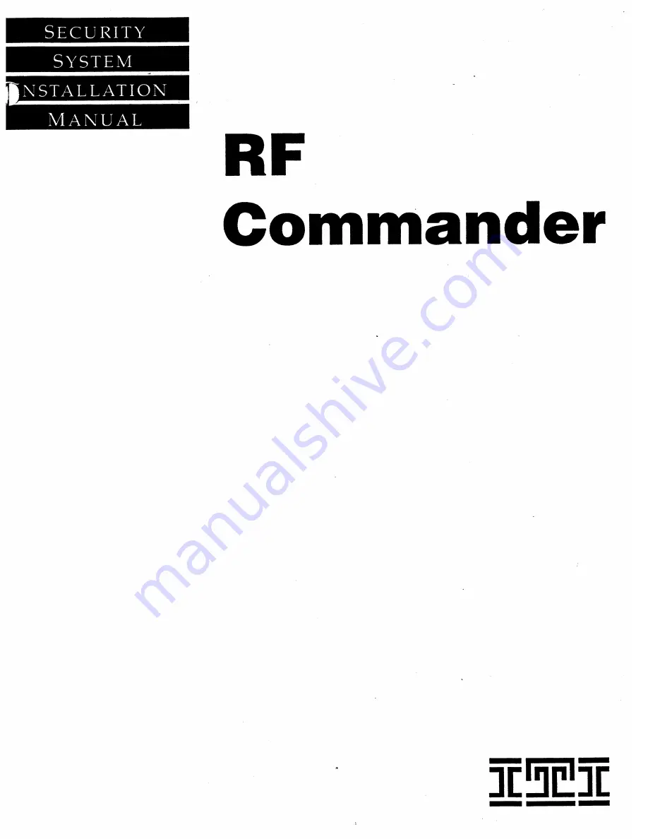 ITI RF Commander 60-360 Скачать руководство пользователя страница 1