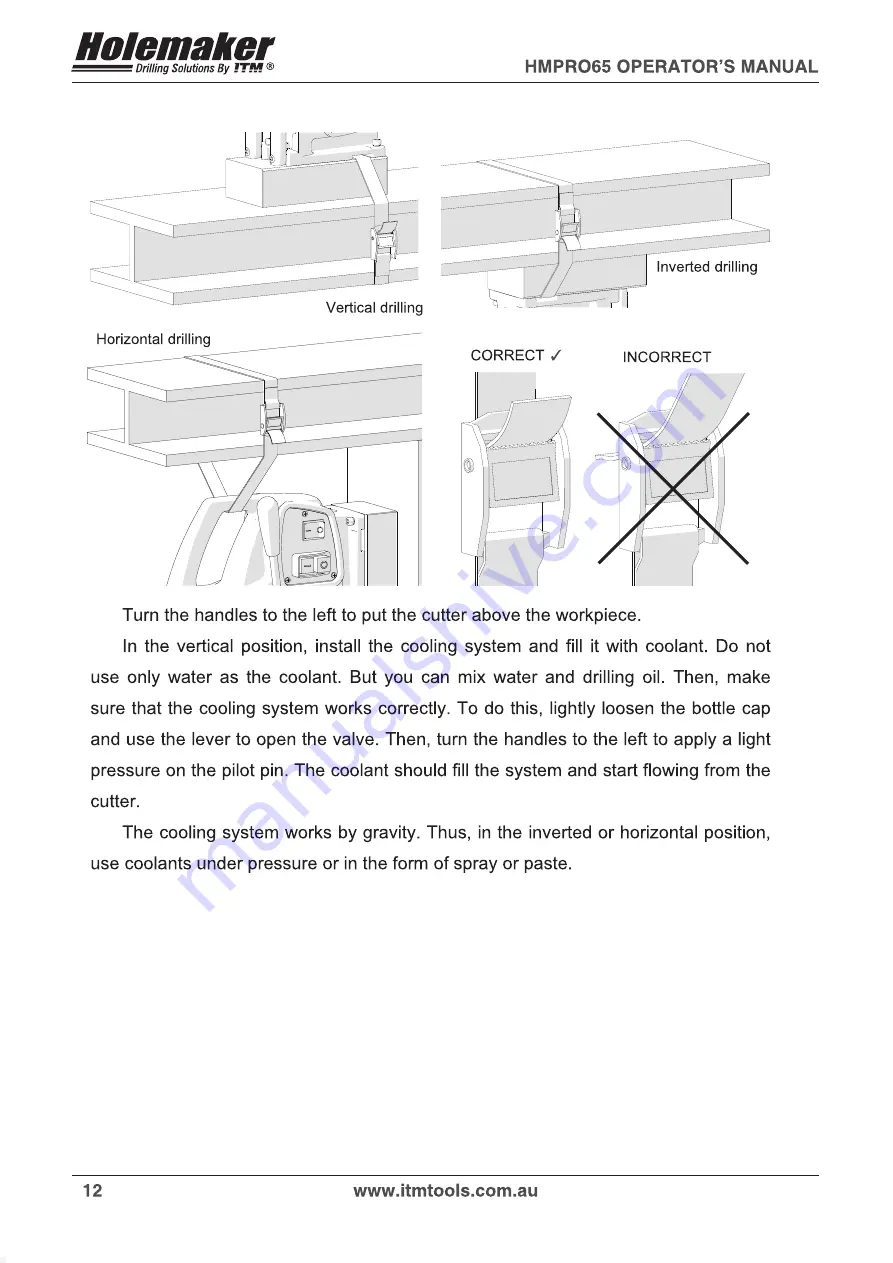 Itm HOLEMAKER HMPRO65 Скачать руководство пользователя страница 12