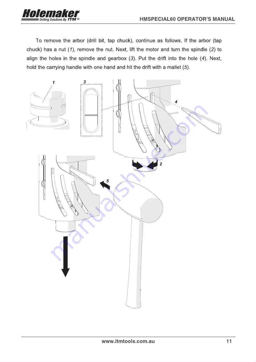 Itm HOLEMAKER HMSPECIAL 60 Operator'S Manual Download Page 11