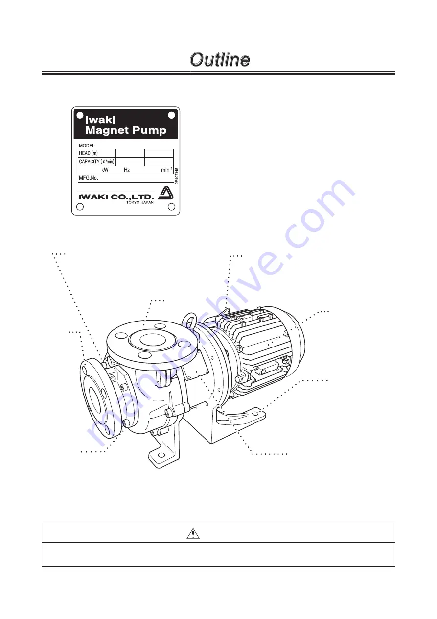 IWAKI PUMPS MXM Series Instruction Manual Download Page 7