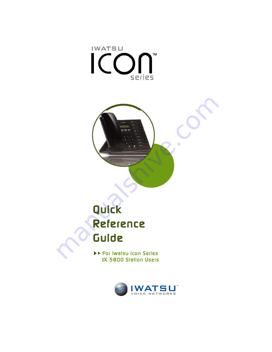 Iwatsu Icon IX-5800 Quick Reference Manual Download Page 1