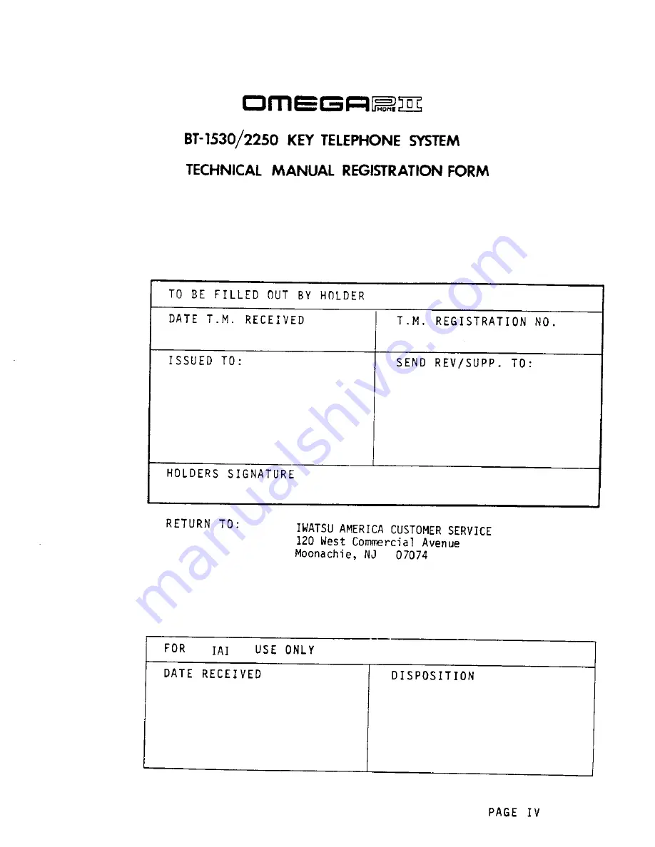 Iwatsu Omega Phone II BT-1530 Technical Manual Download Page 5