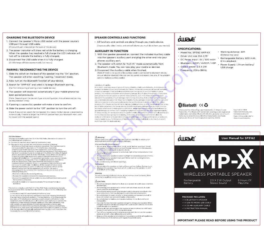 iWave AMP-XX SP3162 User Manual Download Page 1