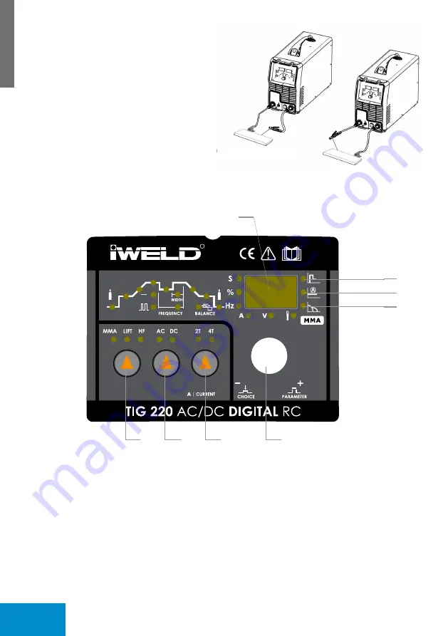 iWeld TIG 220 AC/DC DIGITAL RC User Manual Download Page 8