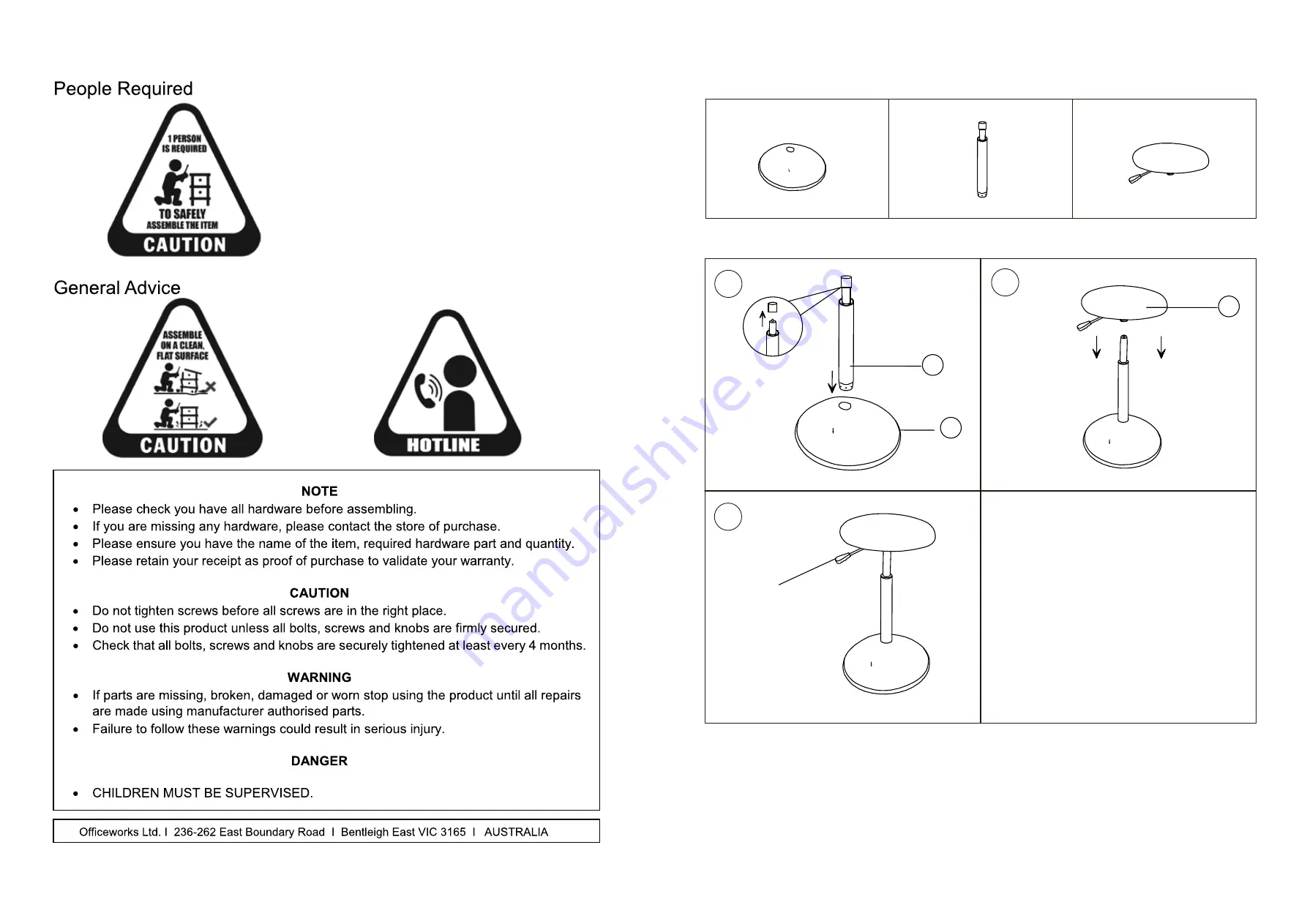 J.Burrows ARDEN SIT STAND STOOL BLACK JBSITSTBLK Assembly Instructions Download Page 2