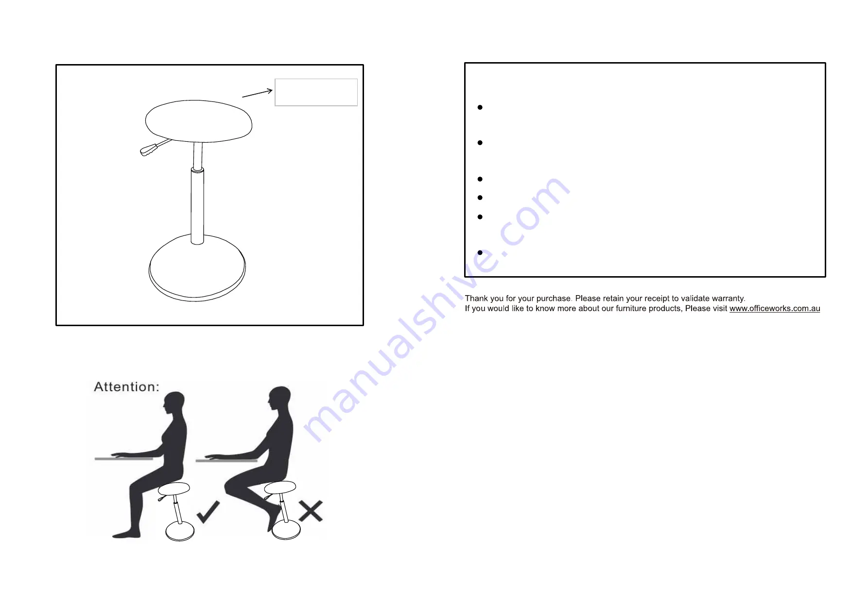 J.Burrows ARDEN SIT STAND STOOL BLACK JBSITSTBLK Assembly Instructions Download Page 3