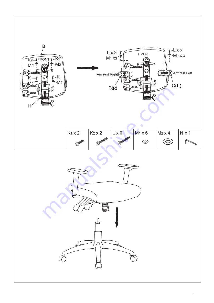 J.Burrows DONCASTER HIGH BACK MESH CHAIR Assembly Instructions Manual Download Page 6