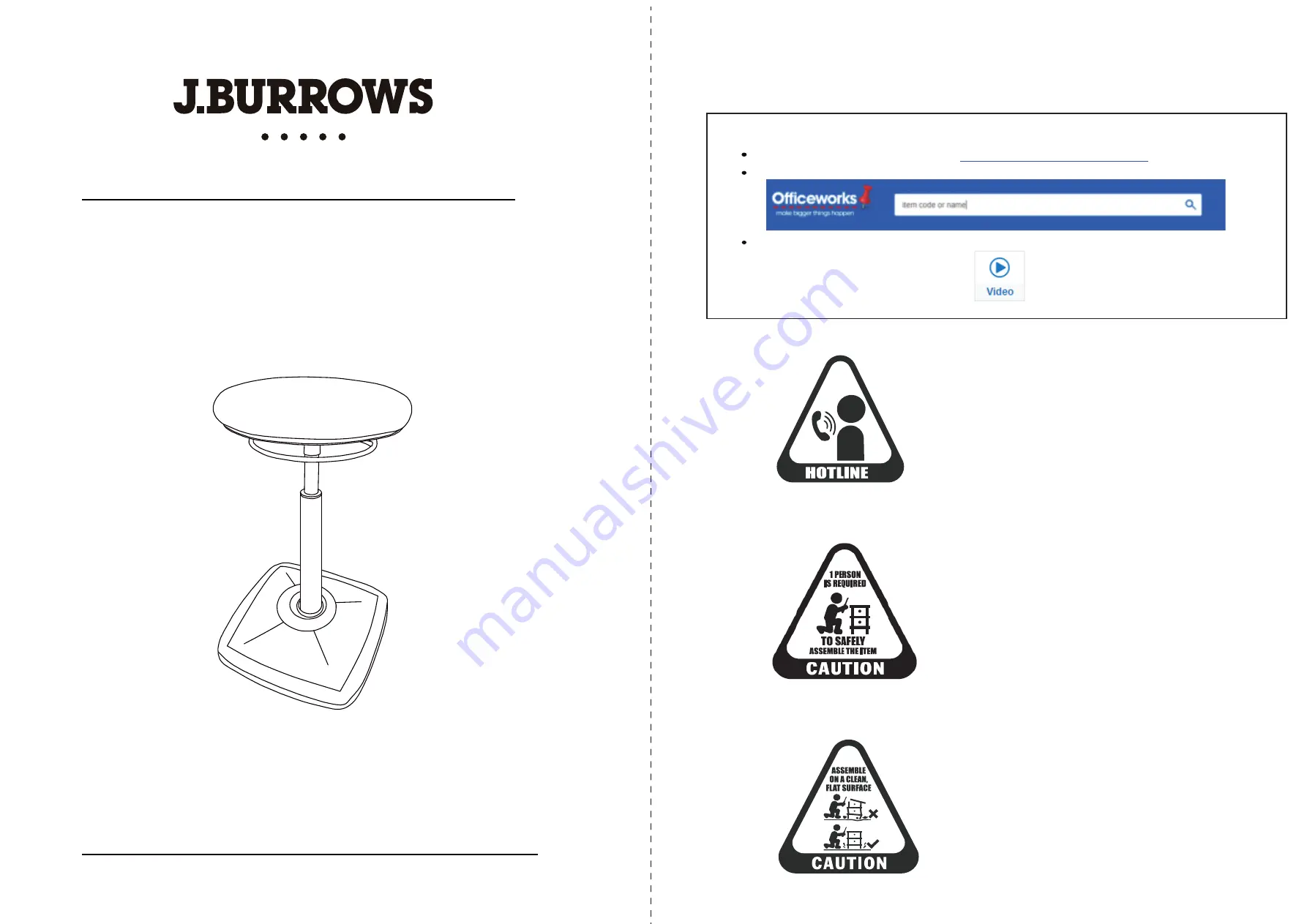 J.Burrows JBPROSSTBK Assembly Instructions Download Page 1