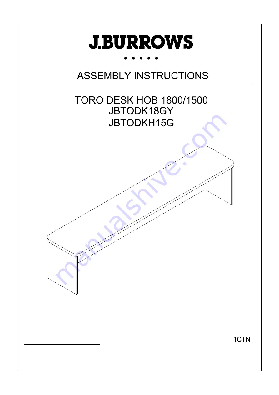 J.Burrows JBTODK15G Assembly Instructions Manual Download Page 1