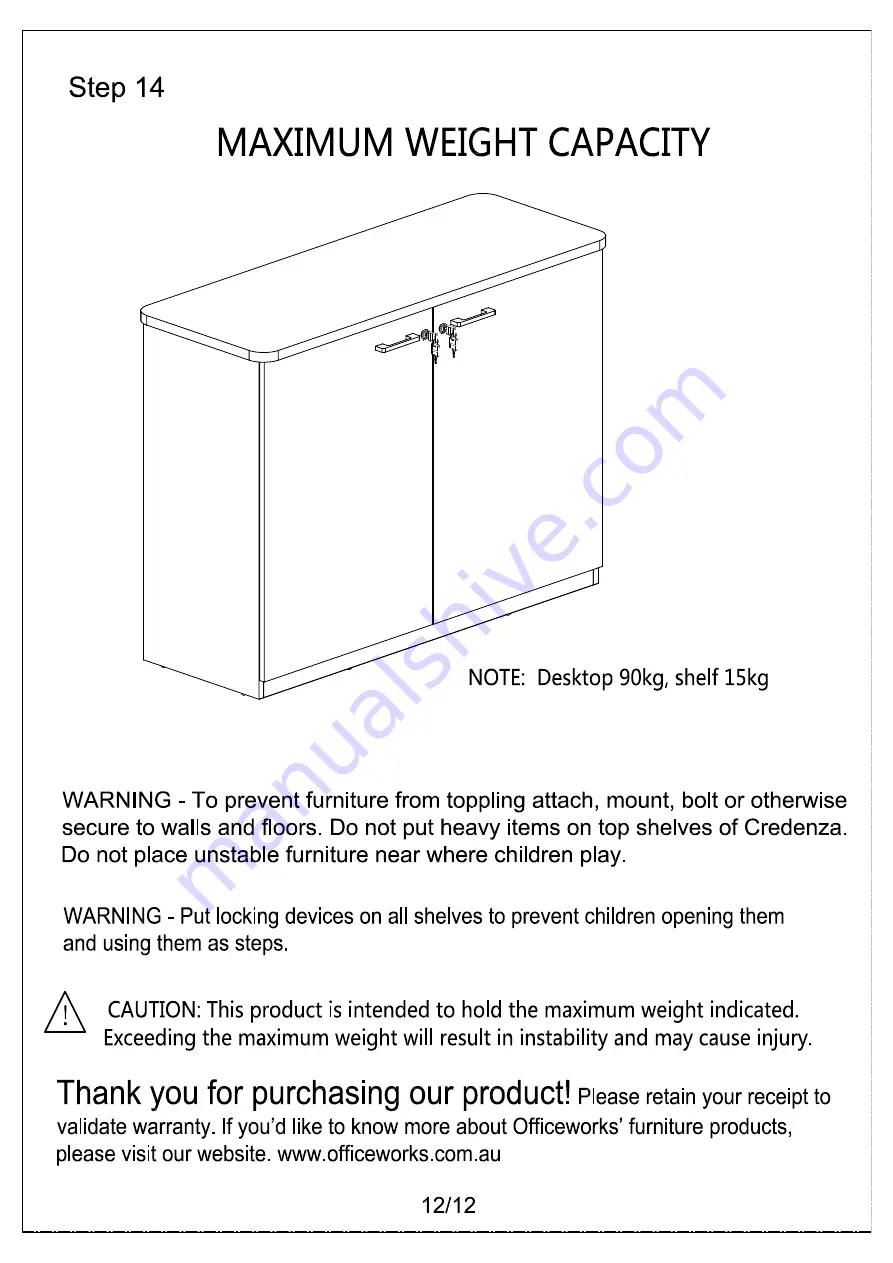 J.Burrows JBTORO12CR Assembly Instructions Manual Download Page 12