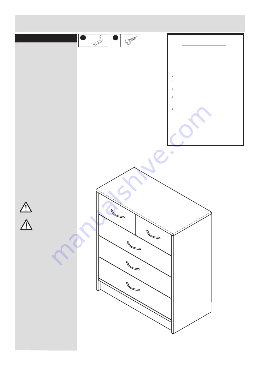 J D Williams 3 + 2 Drawer Chest 002 8582 Series Скачать руководство пользователя страница 14