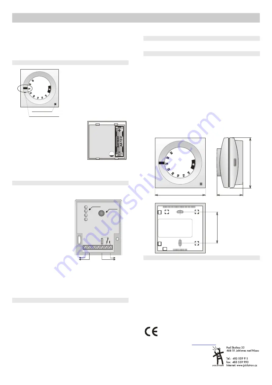 jablotron TP-31 Manual Download Page 1