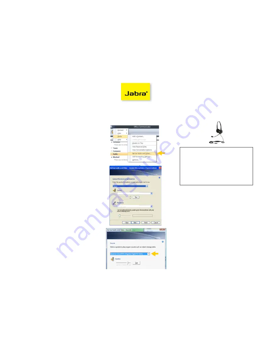 Jabra BIZ 620 USB Duo Setup Manual Download Page 1