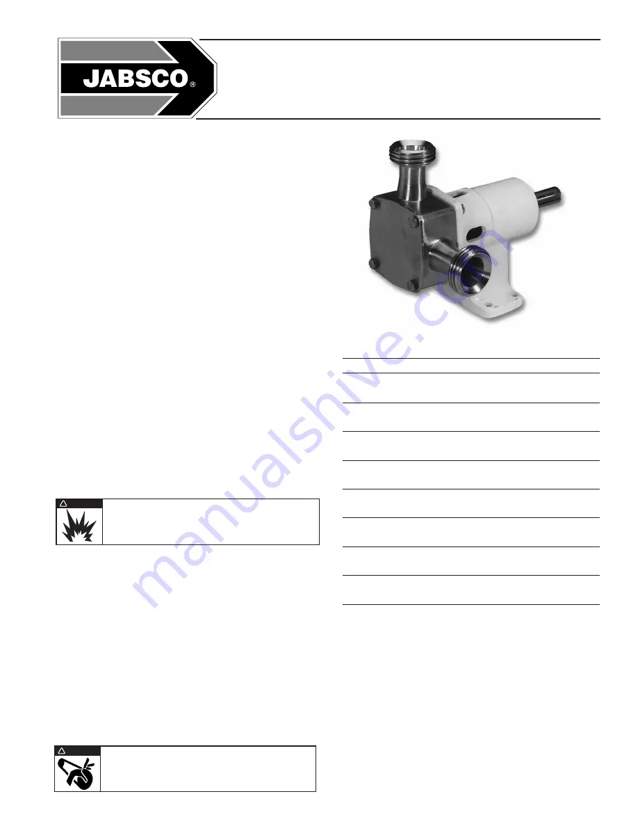 JABSCO 30550-0 Series Manual Download Page 1