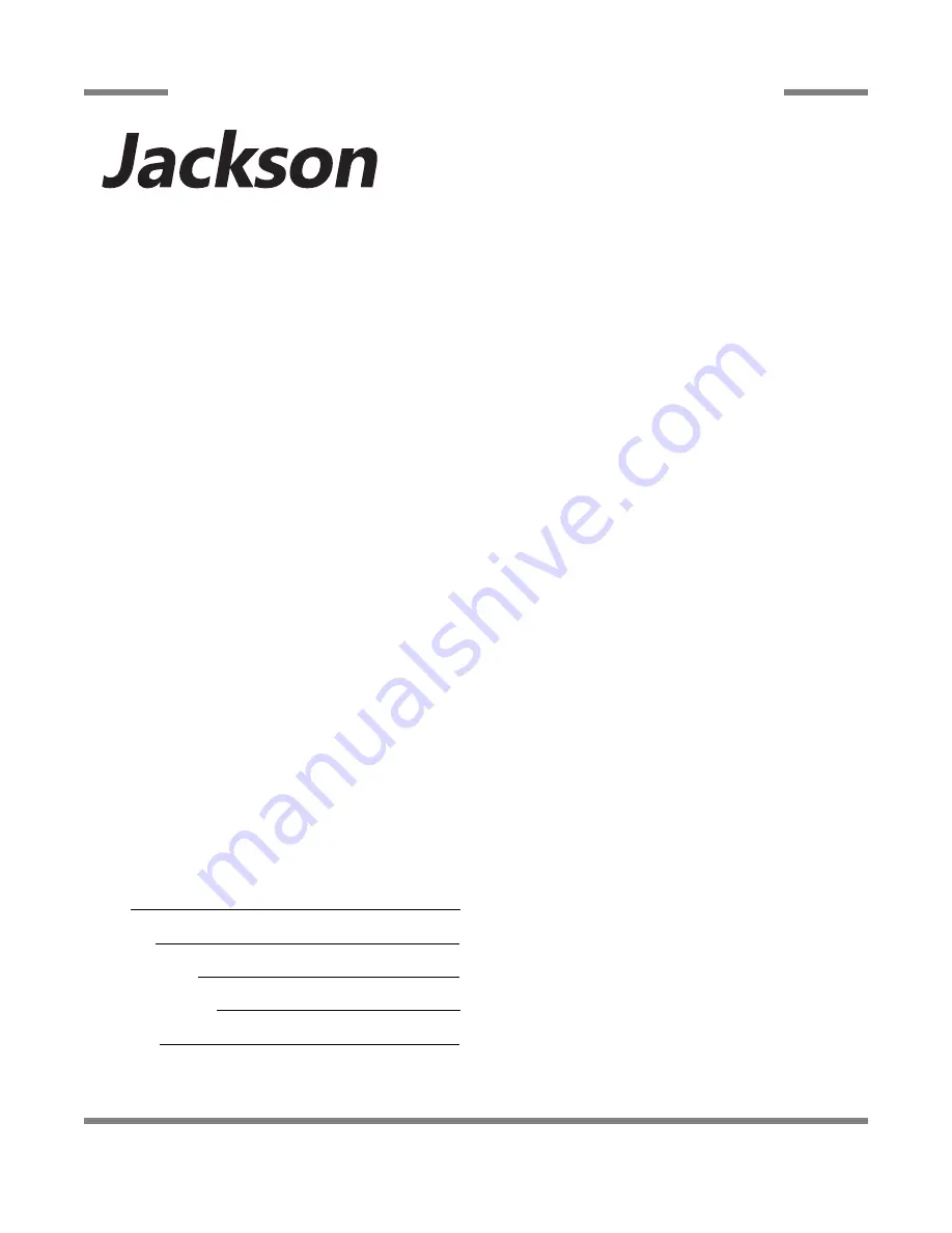 Jackson AJX-44CE Installation/Operation & Technical Manual Download Page 5