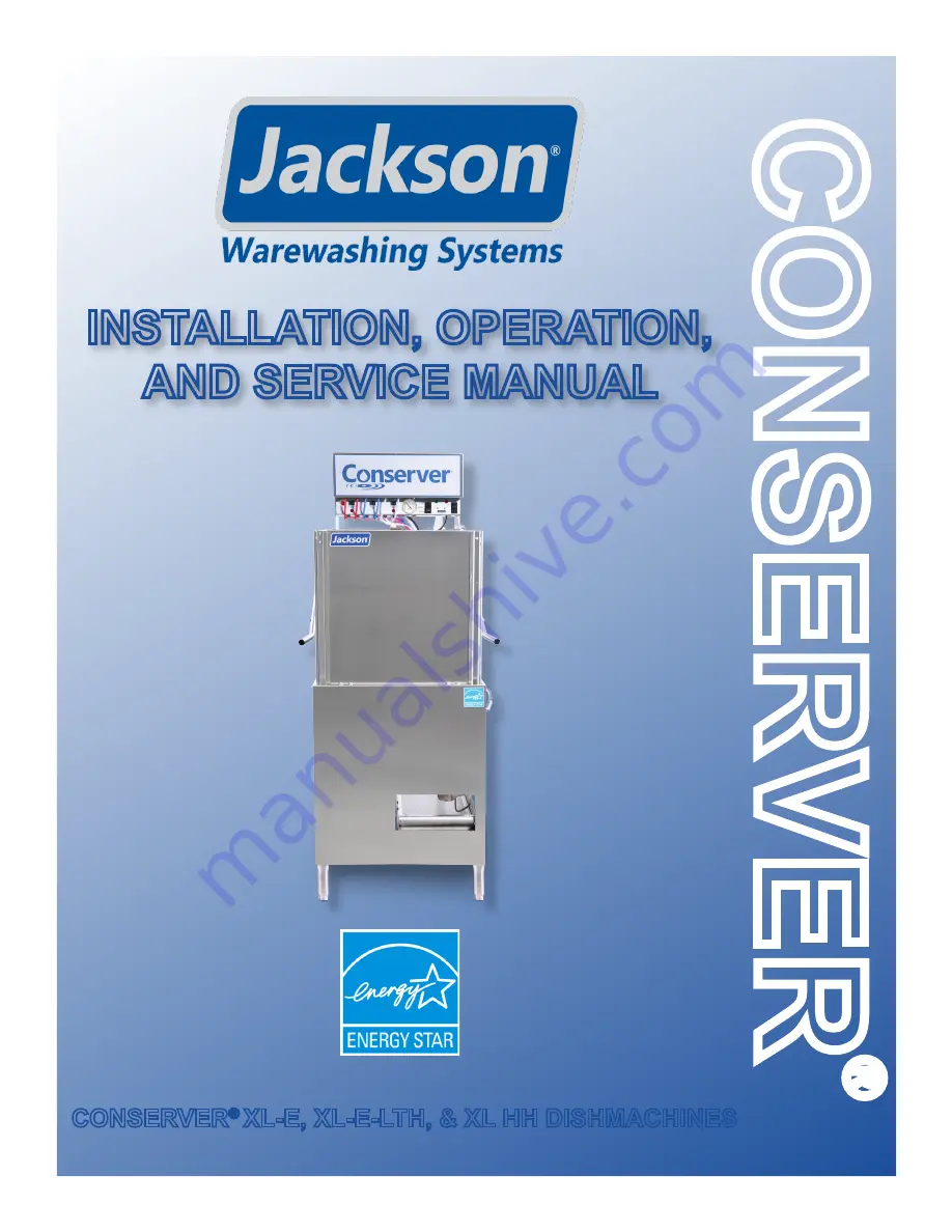 Jackson CONSERVER  XL-E Installation, Operation And Service Manual Download Page 1