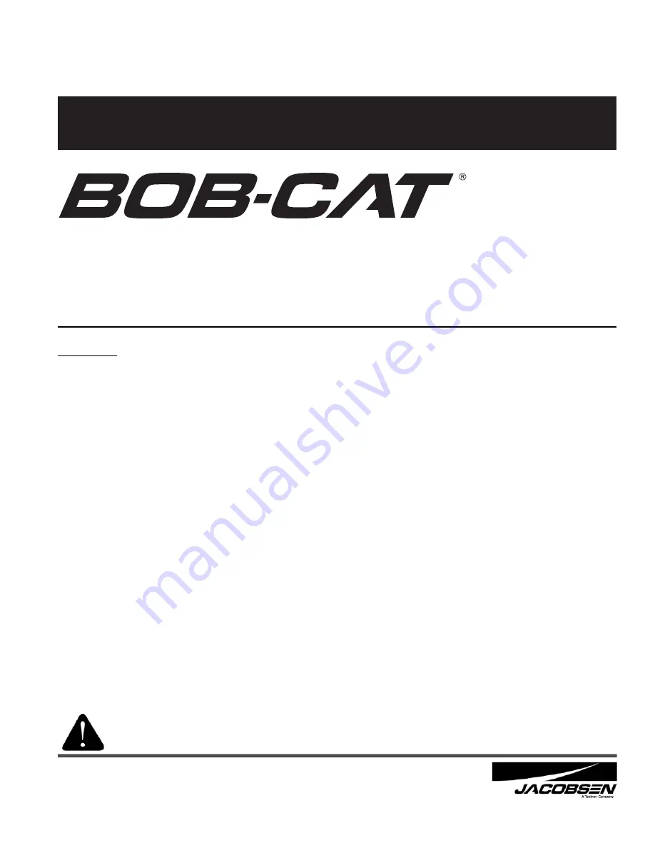 Jacobsen Bob-cat 933011 Скачать руководство пользователя страница 1