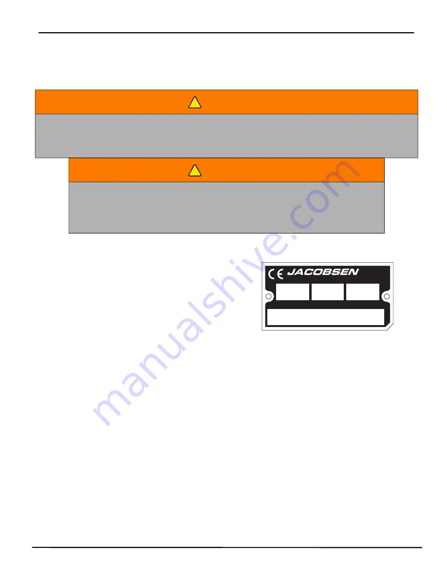 Jacobsen ECLIPSE 360 Safety, Operation & Maintenance Manual Download Page 9