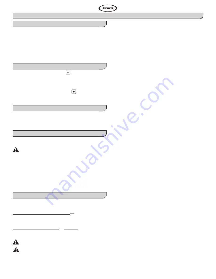 Jacuzzi Pure Air Whirlpool Salon Spa Operating Manual Download Page 23