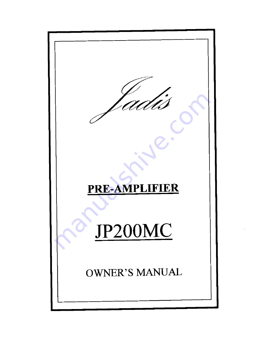 Jadis JP2OOMC Скачать руководство пользователя страница 2