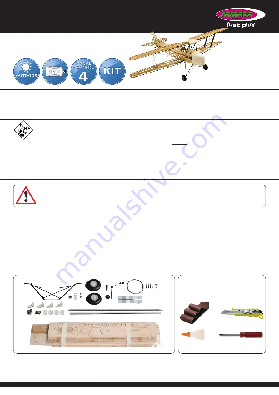 Jamara Tiger Moth Скачать руководство пользователя страница 1