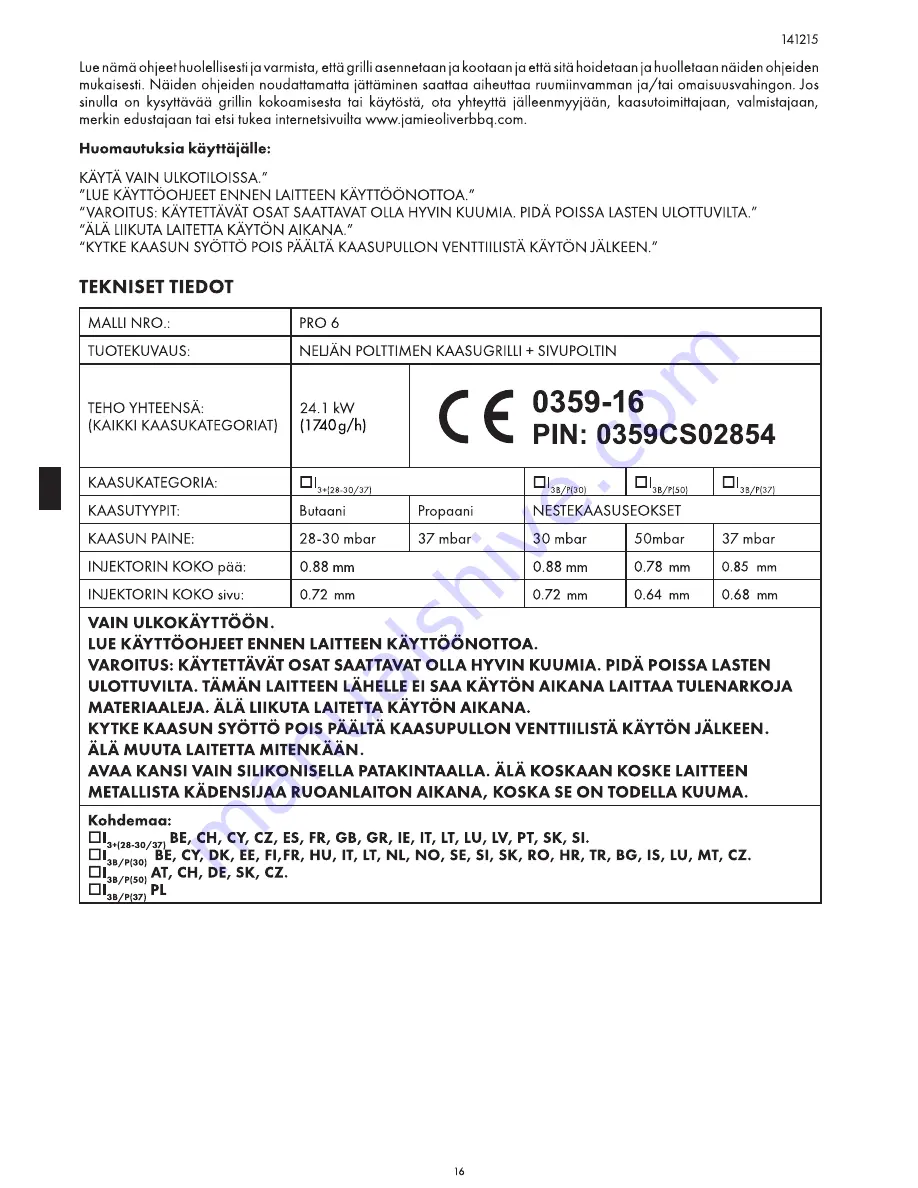 Jamie Oliver Dual fuel Operating Instructions Manual Download Page 78