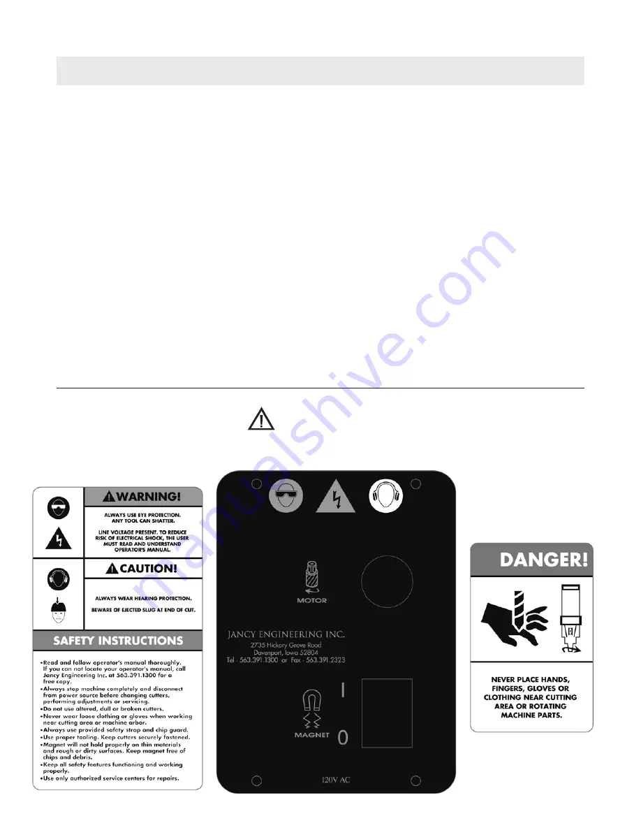 Jancy Engineering 17982 Operator'S Manual Download Page 5