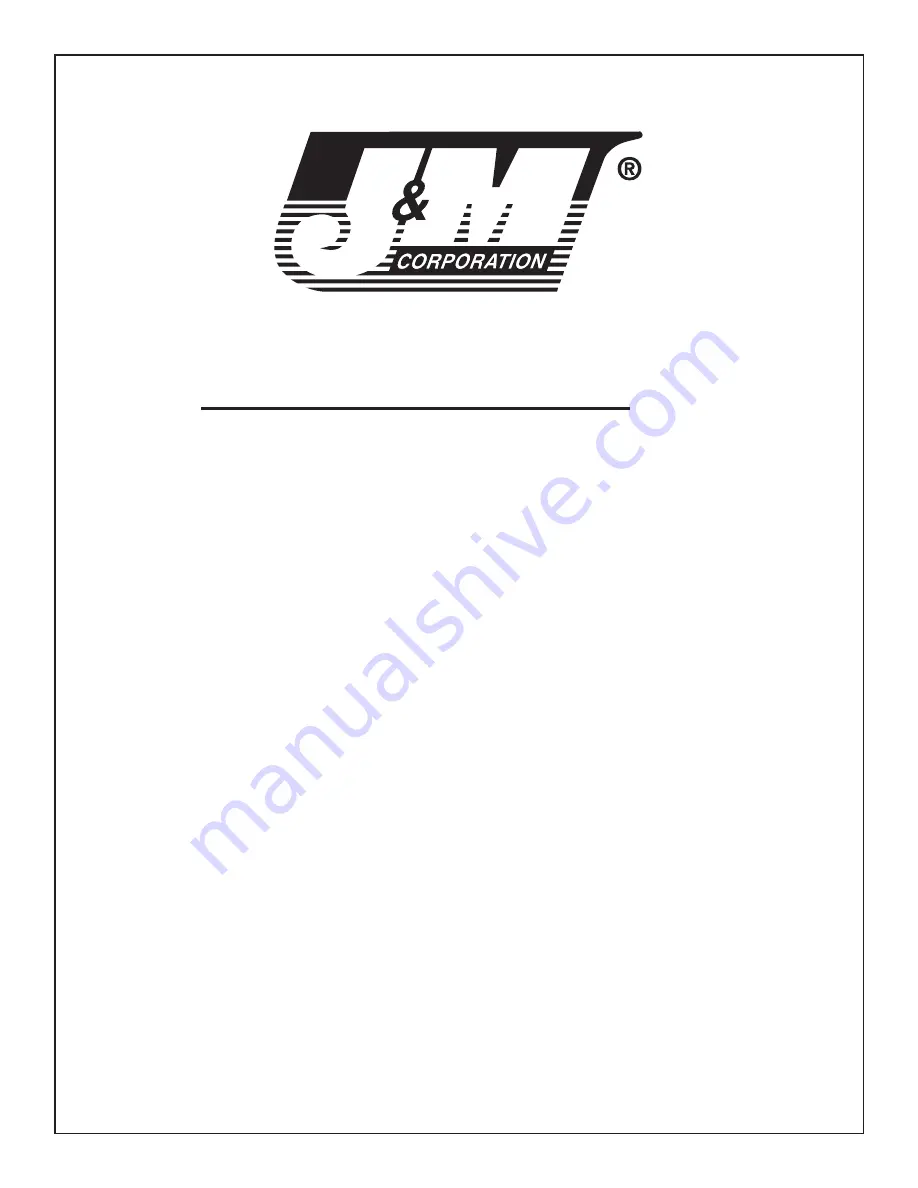 J&M Corporation JAMP-330HC06 Installation And Operation Instructions Download Page 1