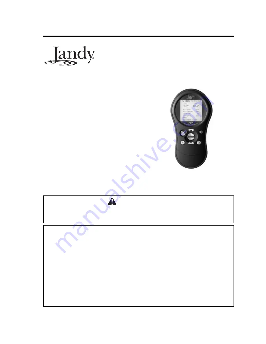 Jandy AquaLink RS PS4 Owner'S Manual Download Page 1