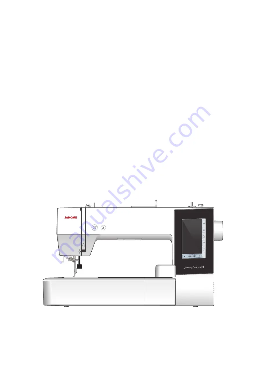 Janome Memory Craft 500E Instruction Book Download Page 1