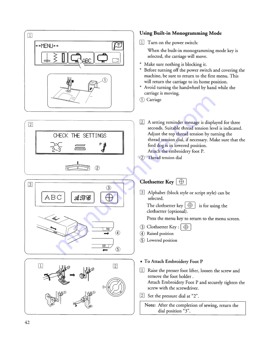 Janome memory craft 5700 Скачать руководство пользователя страница 44