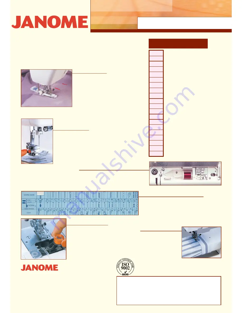 Janome MYEXCEL 18W LE Brochure Download Page 2