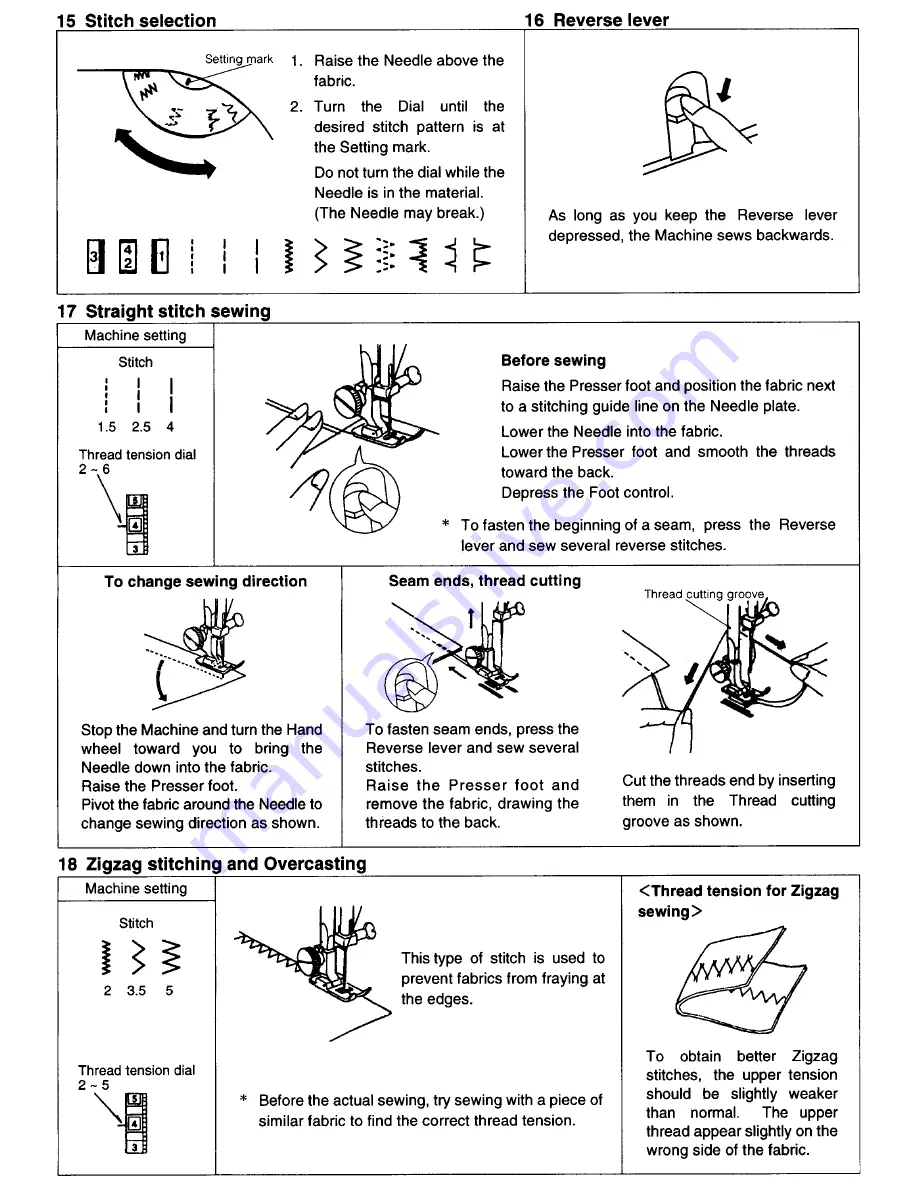 Janome Sewing Machine Скачать руководство пользователя страница 5