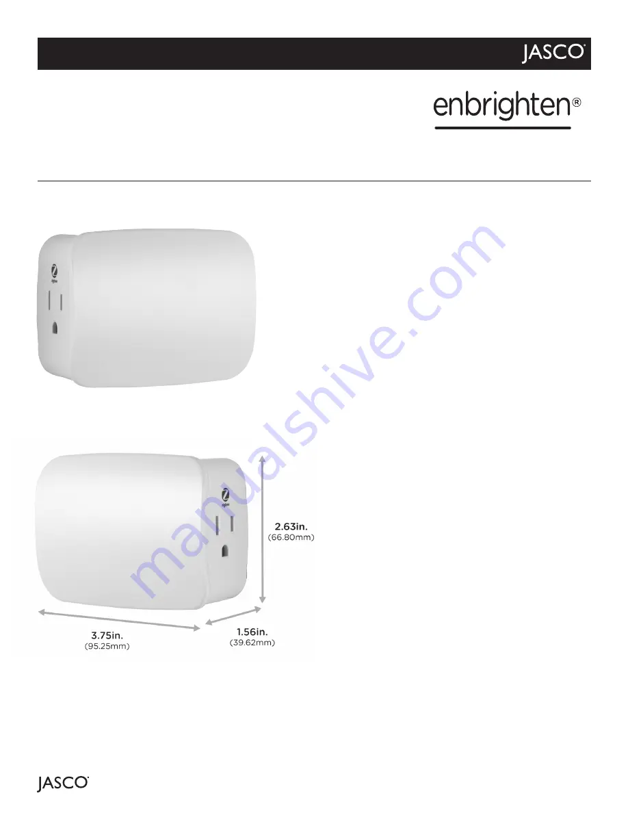 Jasco Enbrighten Zigbee Product Specifications Download Page 1