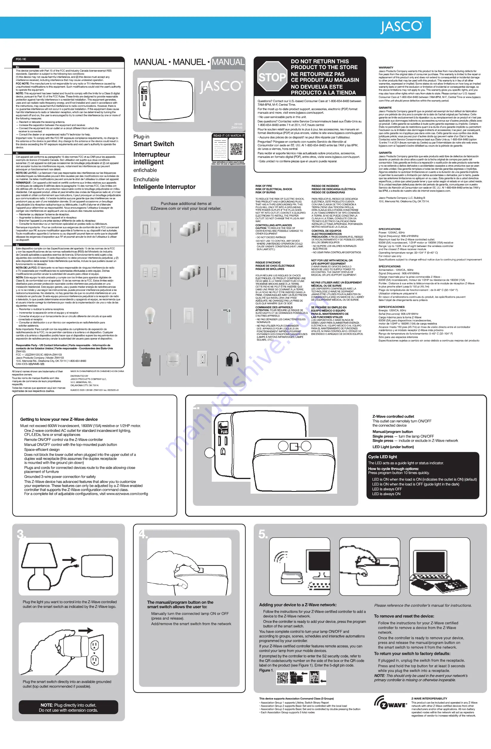 Jasco Z-Wave 28168 Manual Download Page 5