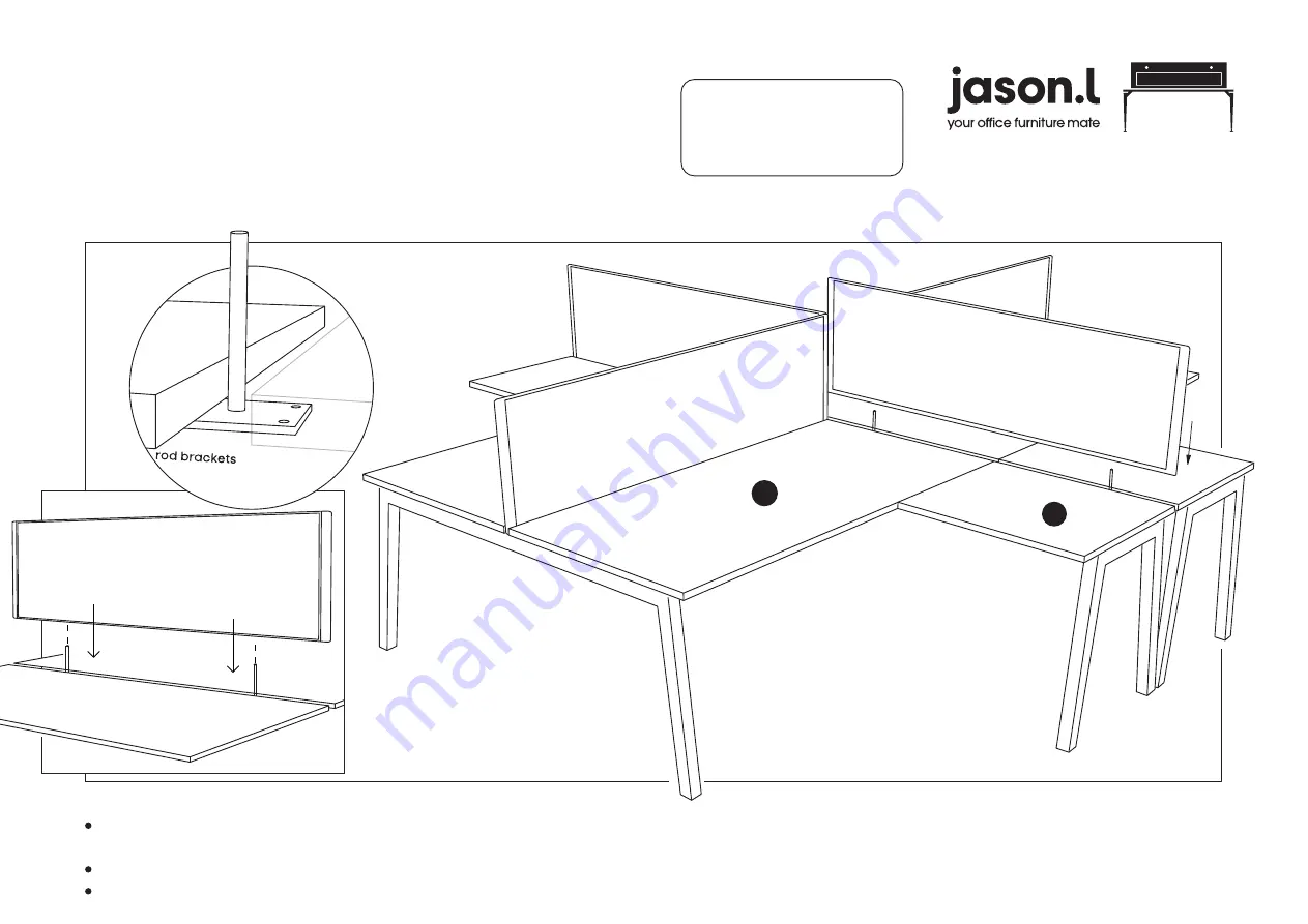 Jason.L Horizon Quadro 4P L-Shaped Mounted Screens Wood A... Скачать руководство пользователя страница 14