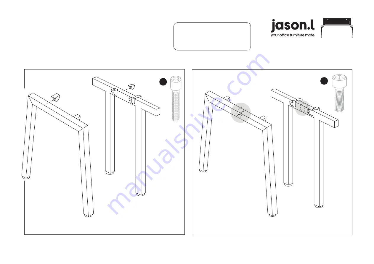 Jason.L Quadro A leg 2 person corner workstations U... Скачать руководство пользователя страница 3